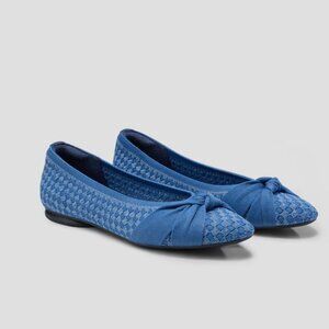 VIVAIA Bibi Stretch Knit Knotted Ballet Flats Blue sz 39